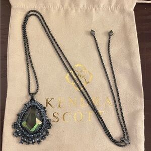 Kendra Scott Daenereys Long Pendant Necklace Navy Gunmetal and Indigo Dichroic